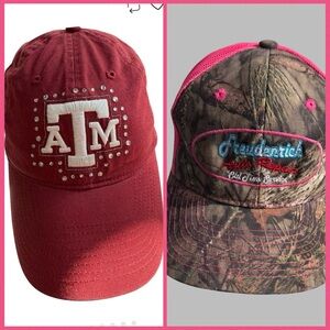 Women’s‎ Hat Bundle—Pink Camo Trucker + VS PINK Texas A&M Rhinestone Cap OS